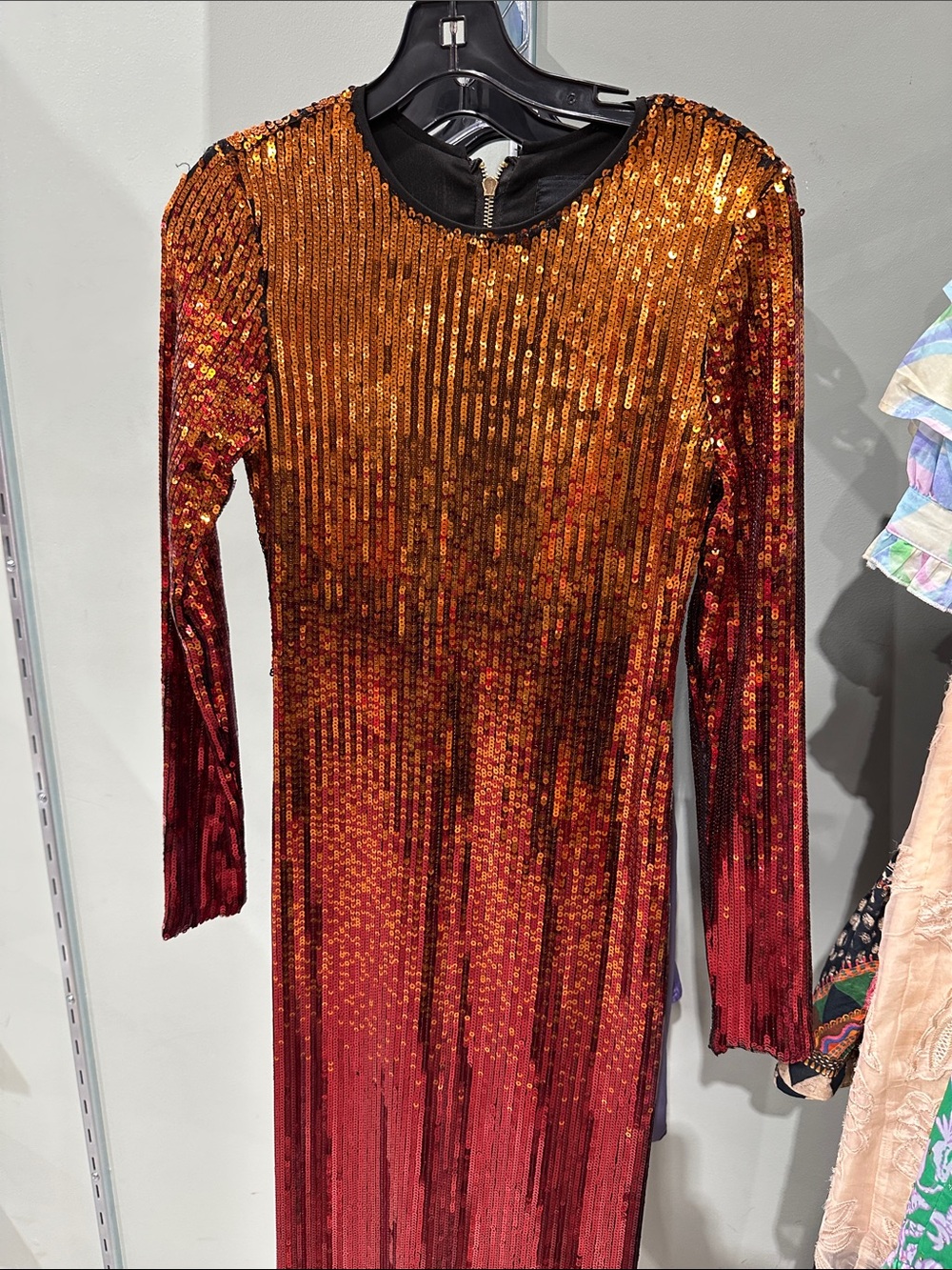 Le Superbe Long Sleeve Sequin Midi Dress Size small